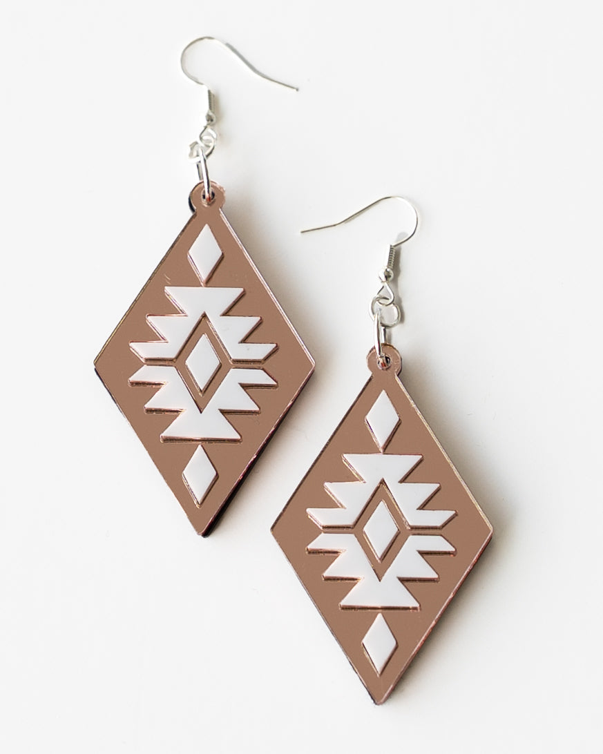 IndigiSymmetries // Rose Gold MIrror + White