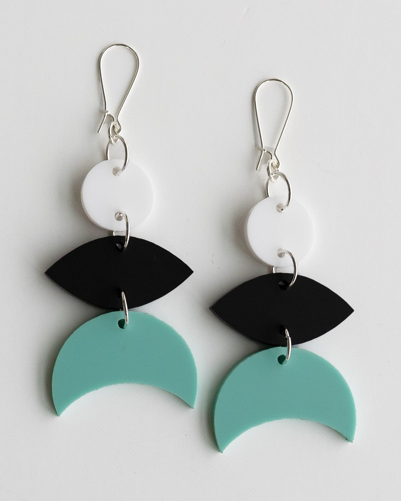 Mini Moons // Snow White + Matte Black + Tiffany Blue