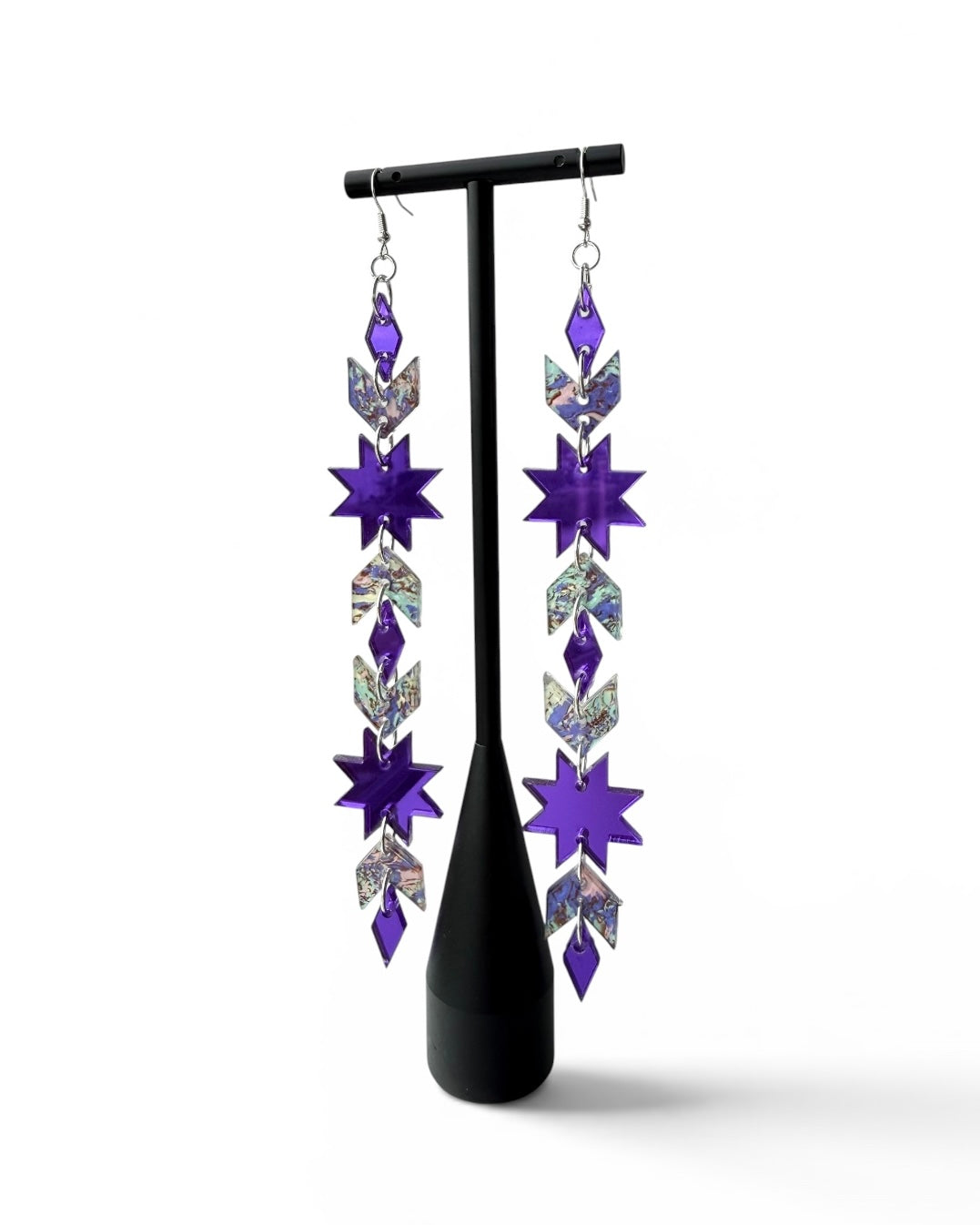Star Blanket Drips | Purple Mirror + Purple Floral (Spirit Bead Collection)