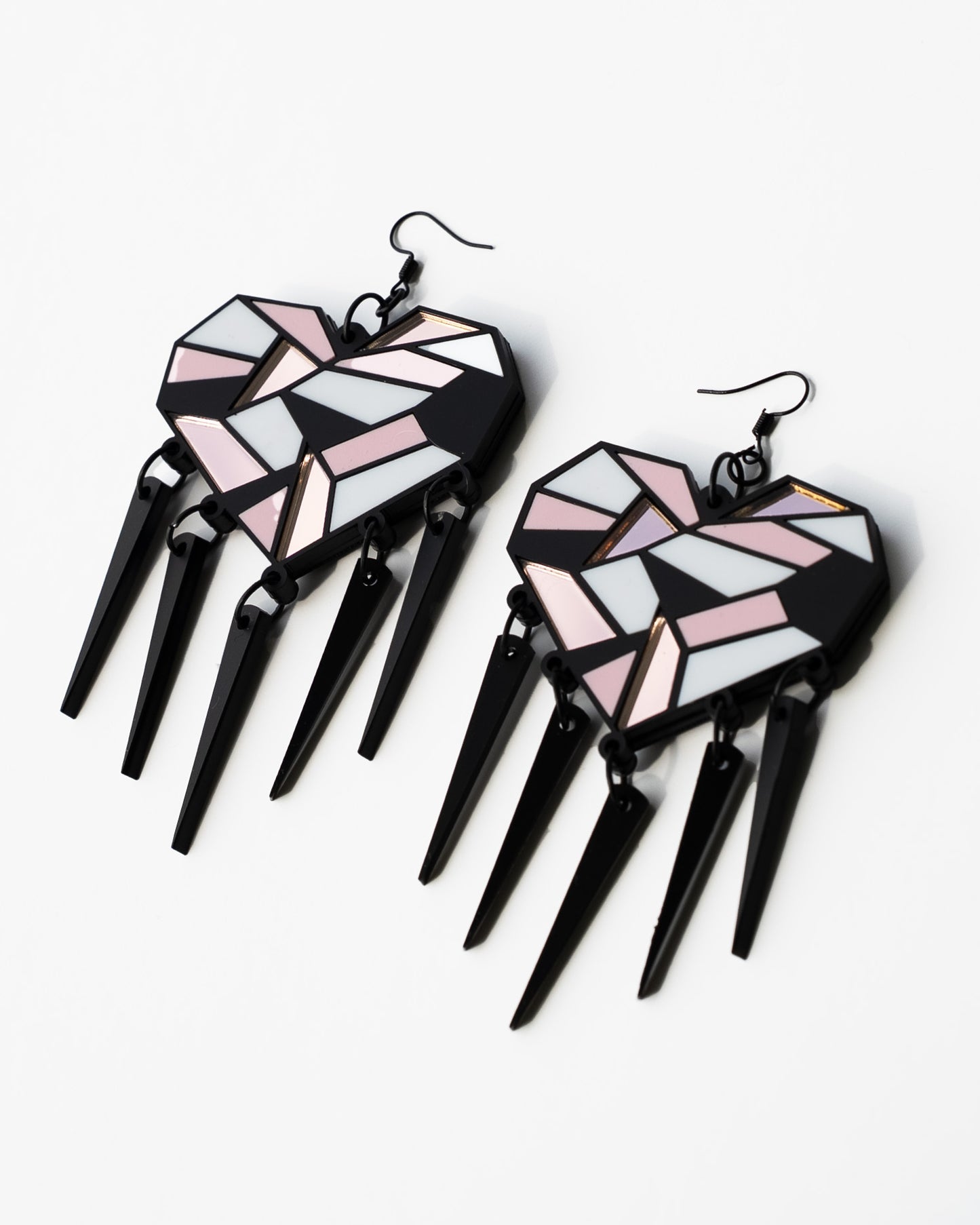 Mosaic Heart // Rose Gold, Light Pink, White and Black