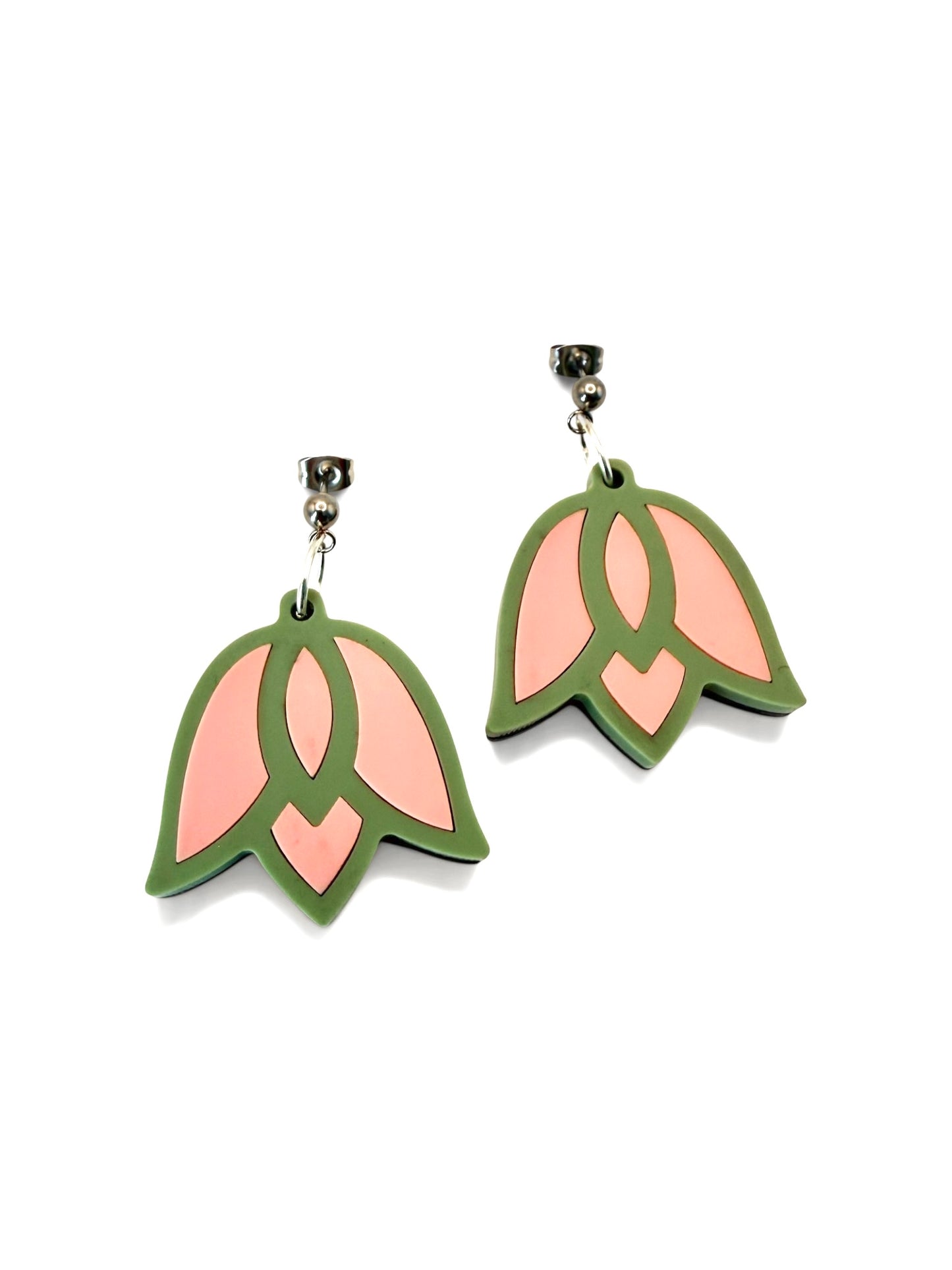 Mini Wild Tulips | Sage Green + Rose Pink