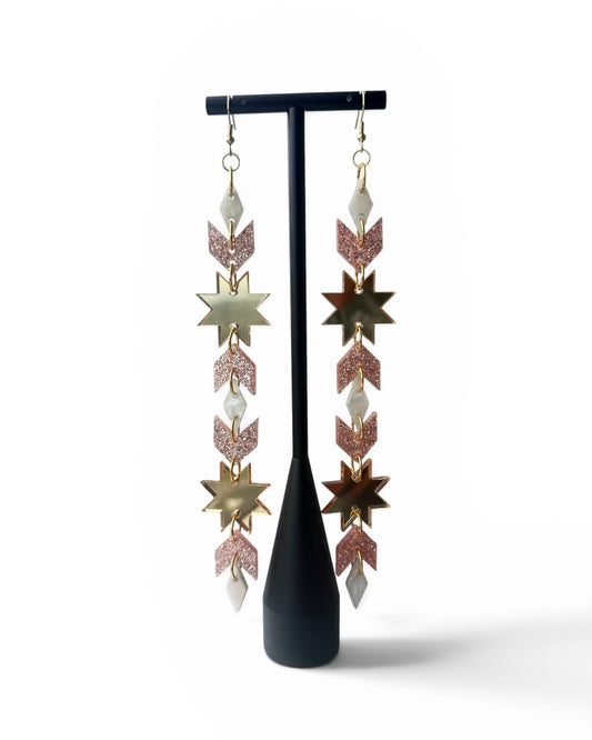 Star Blanket Drips | White + Rose Gold Sparkle + Gold Mirror (Spirit Bead Collection)