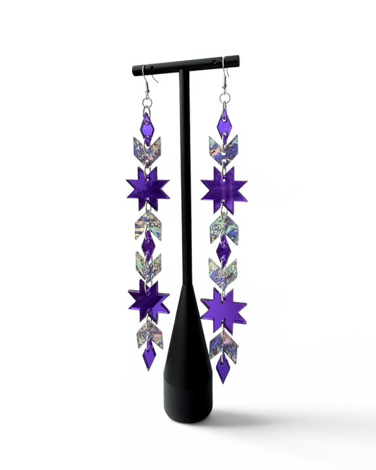 Star Blanket Drips | Purple Mirror + Purple Floral (Spirit Bead Collection)